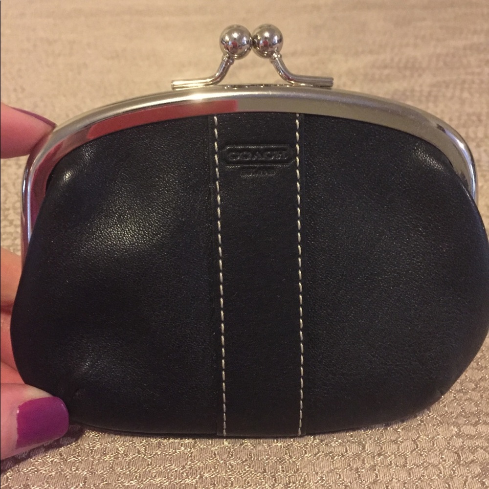 COACH Genuine Leather snap coin purse